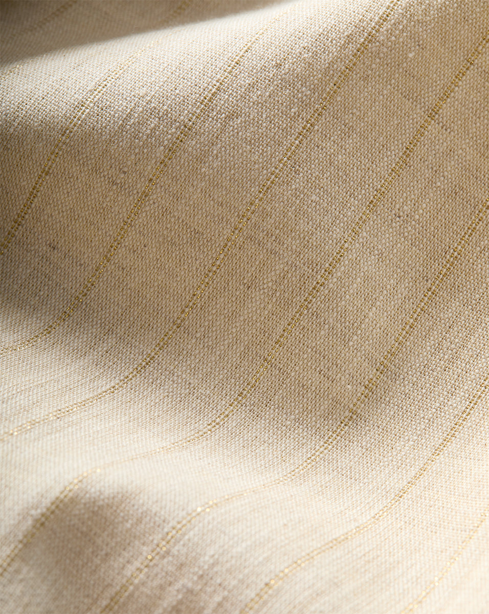 Veronica Beard Jude Metallic Pinstripe Pant - Natural/Gold