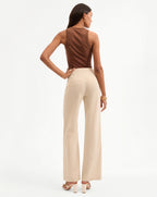 Veronica Beard Jude Metallic Pinstripe Pant - Natural/Gold