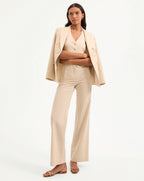 Veronica Beard Jude Metallic Pinstripe Pant - Natural/Gold