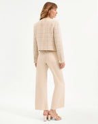 Veronica Beard Andrea Metallic Tweed Jacket - Dove/Gold Lurex