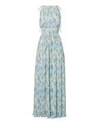 Veronica Beard Yardley Pleated Maxi Dress - Powder Blue Multi