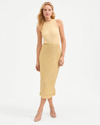 Veronica Beard Allora Beaded Midi Skirt - Chamomile