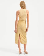 Veronica Beard Allora Beaded Midi Skirt - Chamomile