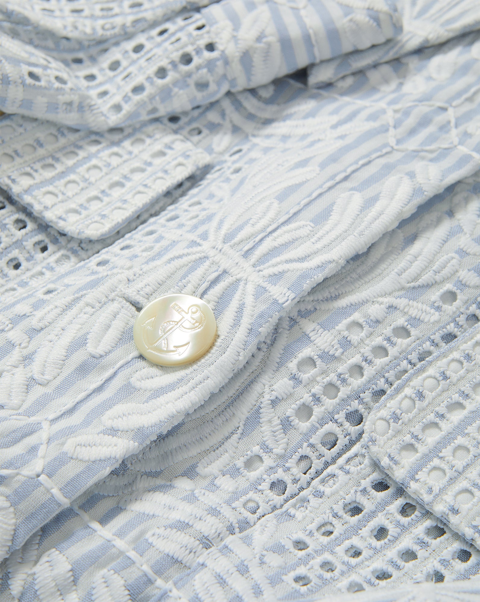 Veronica Beard Kiki Eyelet Jacket - Blue/White