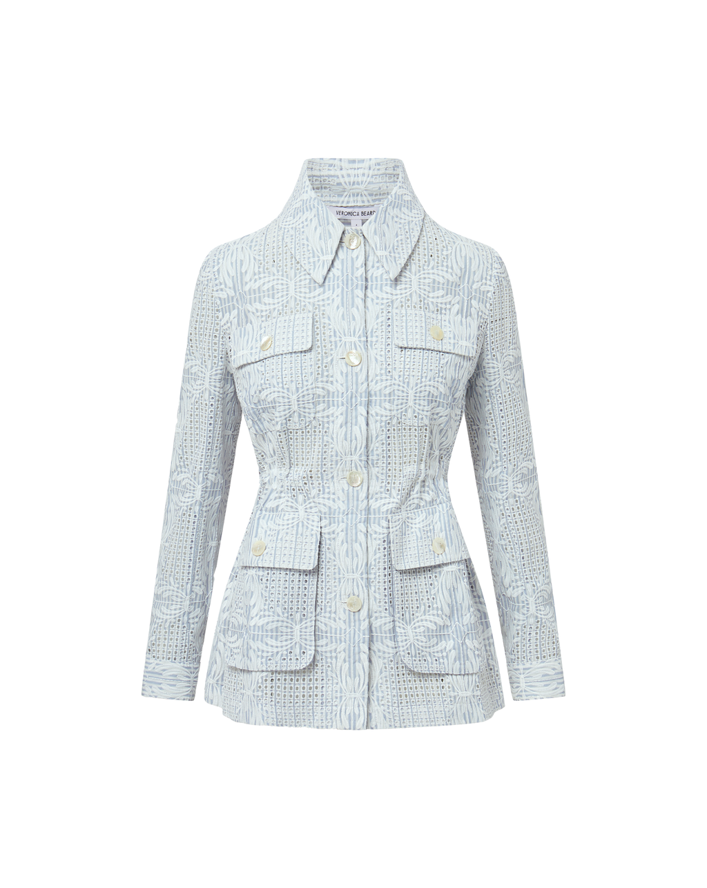 Veronica Beard Kiki Eyelet Jacket - Blue/White