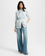 Veronica Beard Kiki Eyelet Jacket - Blue/White