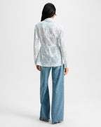 Veronica Beard Kiki Eyelet Jacket - Blue/White