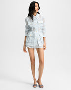 Veronica Beard Kiki Eyelet Jacket - Blue/White