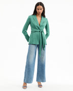 Veronica Beard Issel Wrap Jacket - Clover