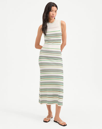 Veronica Beard Dawna Knit Maxi Dress - Off-White Multi