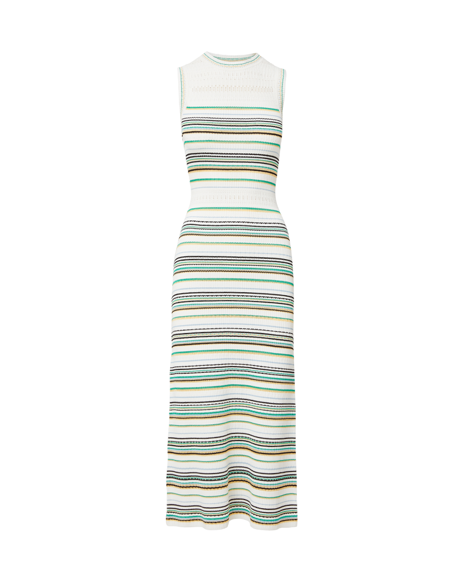 Veronica Beard Dawna Knit Maxi Dress Off-White Multi