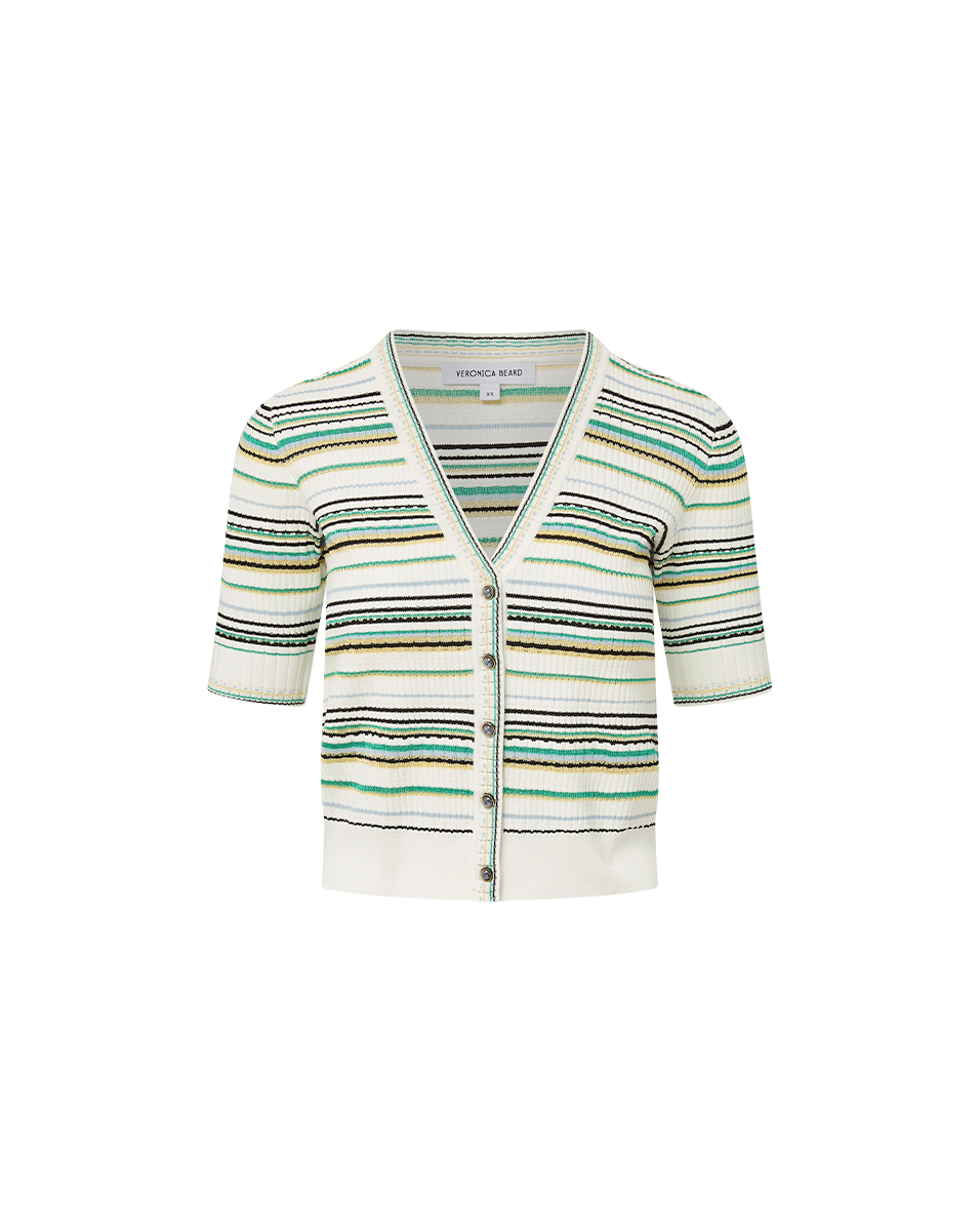 Veronica Beard Varia Striped Cardigan - Off-White Multi