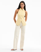 Veronica Beard Orlinda Halter Neck Vest - Chamomile
