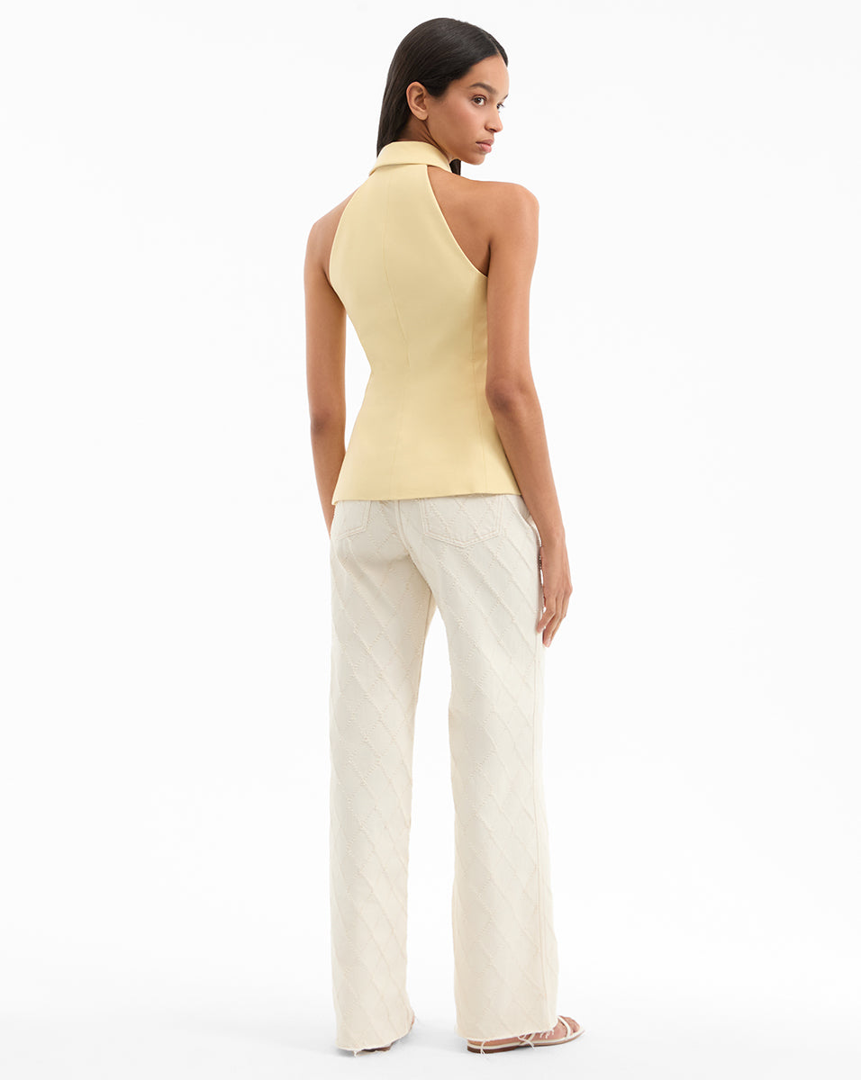 Veronica Beard Orlinda Halter Neck Vest - Chamomile