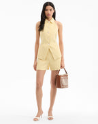 Veronica Beard Orlinda Halter Neck Vest - Chamomile