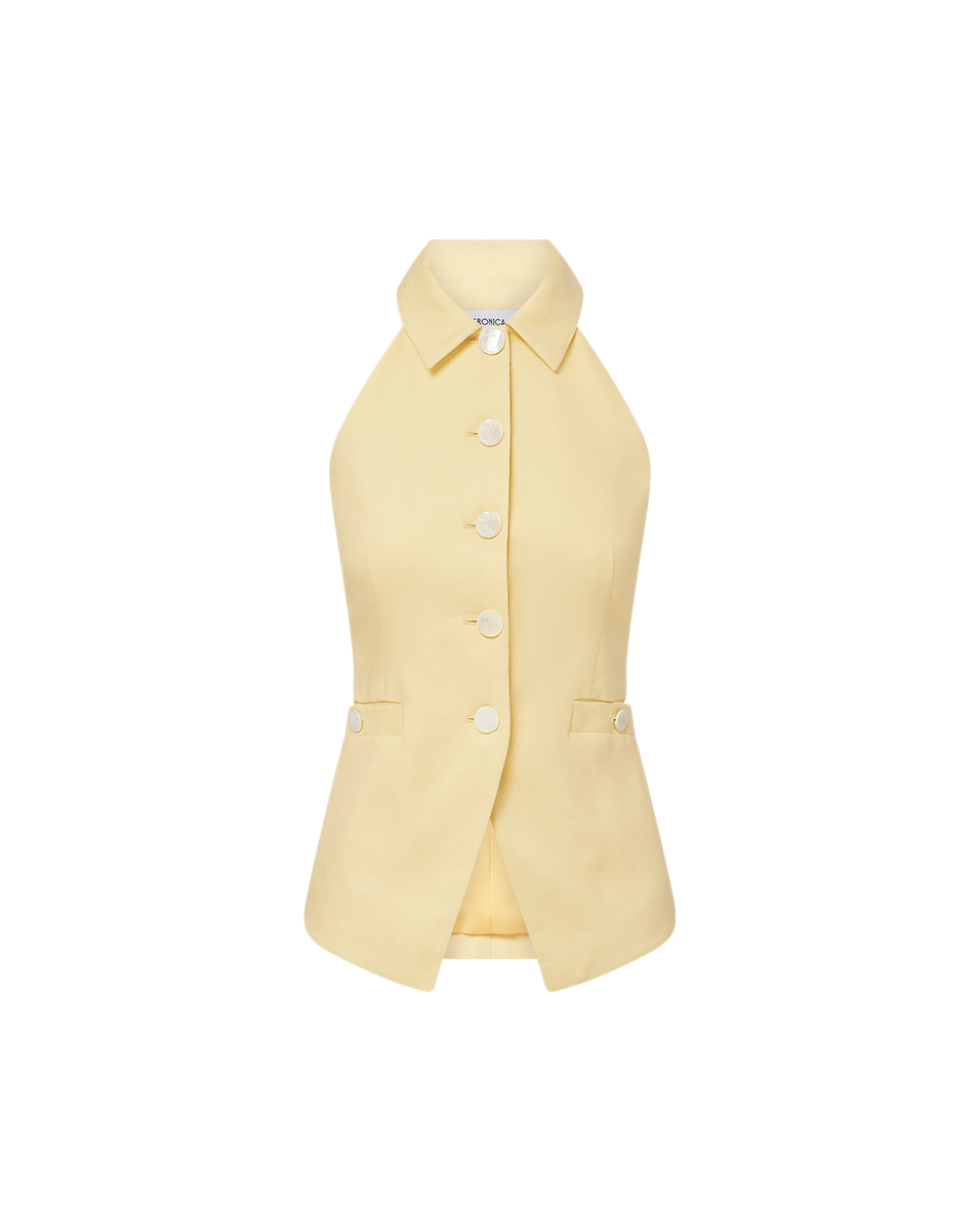 Veronica Beard Orlinda Halter Neck Vest - Chamomile