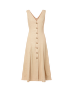 Veronica Beard Lou Pleated Midi Dress - Stone Khaki