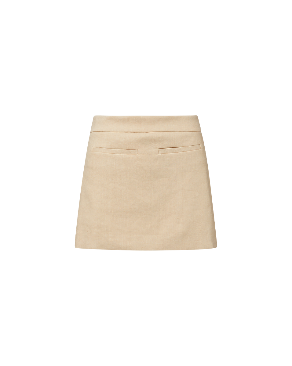 Veronica Beard Alvara Stretch-Linen Skort - Stone Khaki