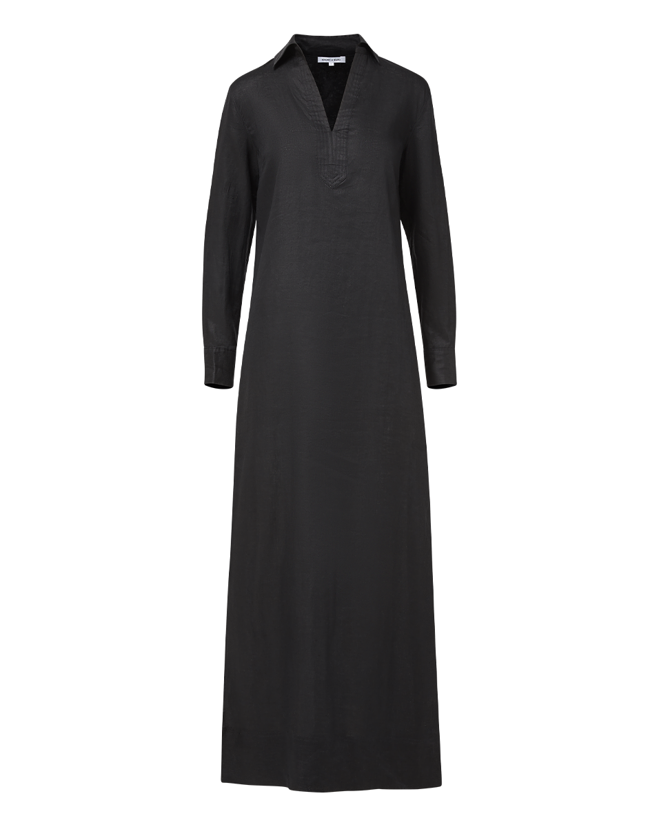 Veronica Beard Moore Linen Maxi Dress - Black