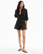 Veronica Beard Gil Linen Shirt - Black