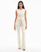 Veronica Beard Lois Gold-Print Vest - Off-White/Gold