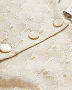 Veronica Beard Lois Gold-Print Vest - Off-White/Gold