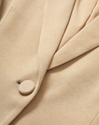 Veronica Beard Long and Lean Satin Dickey Jacket - Stone Khaki
