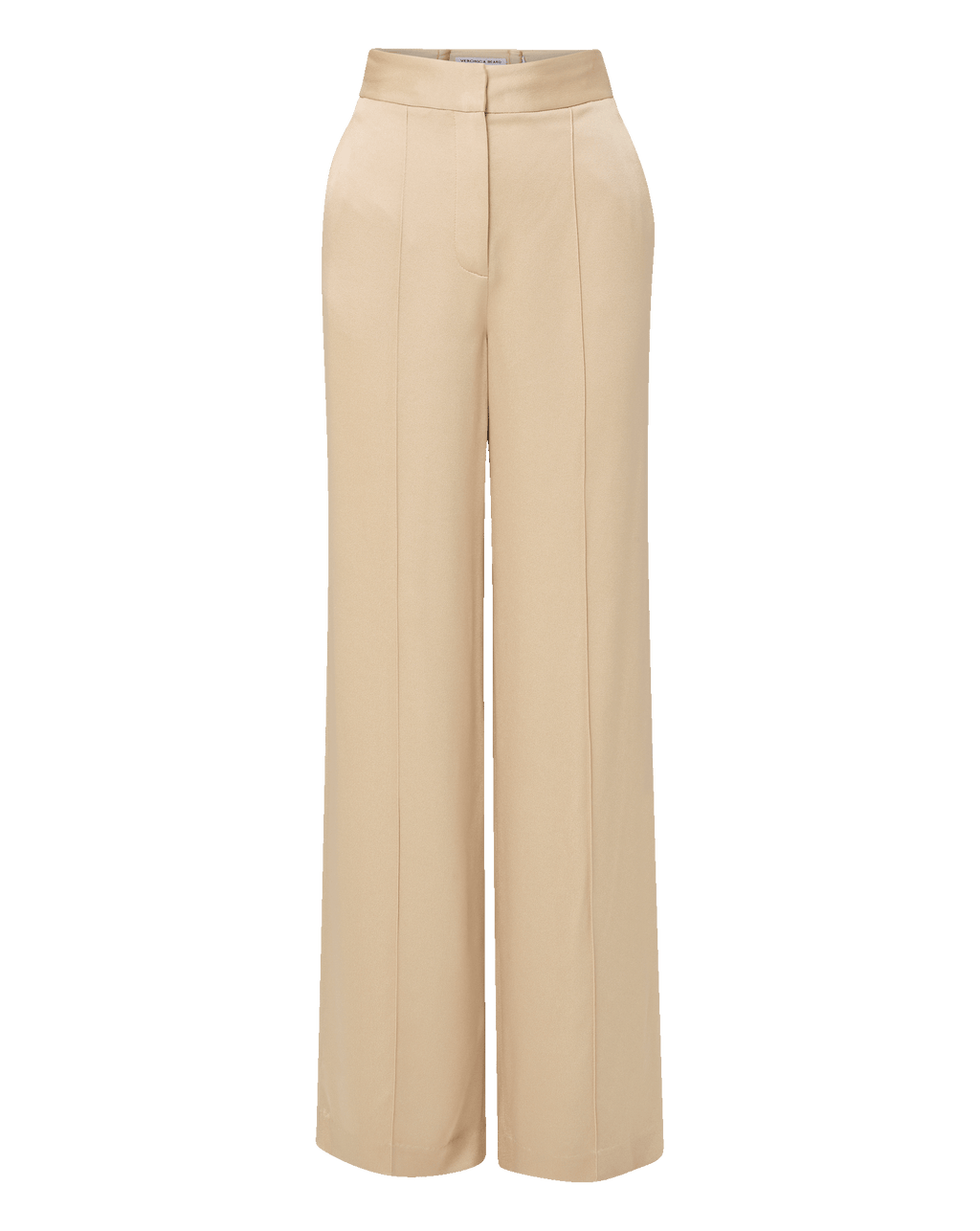 Veronica Beard Edia Satin Wide-Leg Pant - Stone Khaki