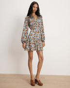 Veronica Beard Nyjah Silk Mini Dress - Lake Mist Multi