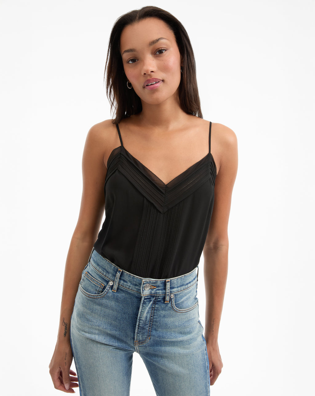Veronica Beard Maray Pintuck Camisole - Black