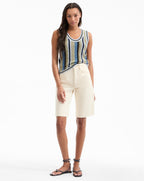 Veronica Beard Neveah Knit Tank Top - Stone Army/Lake Mist Multi