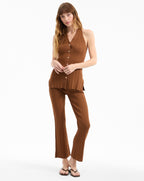 Veronica Beard Dax Knit Vest - Dark Whisky