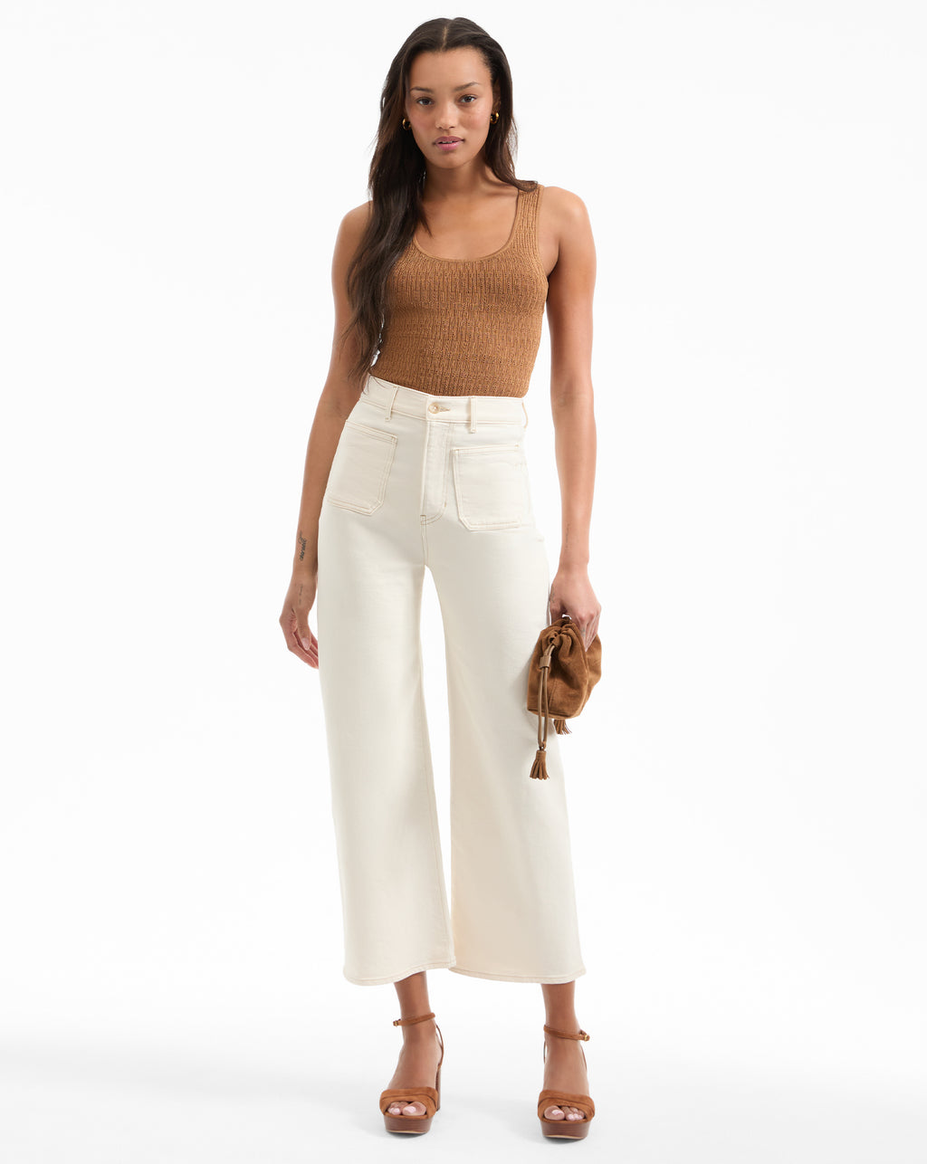 Veronica Beard Sandra Knit Tank Top - Whisky