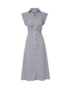Veronica Beard Haydon Striped Midi Shirtdress - Navy/White
