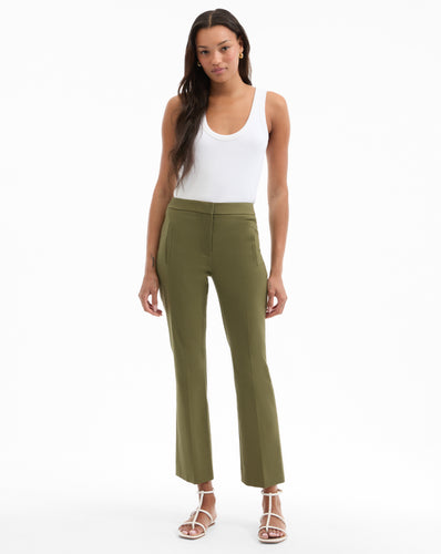 Veronica Beard Arte Kick-Flare Pant - Stone Army