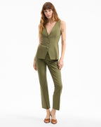 Veronica Beard Arte Kick-Flare Pant - Stone Army
