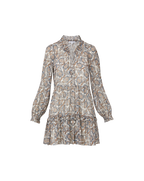 Veronica Beard Charles Silk Mini Dress - Dove White Multi