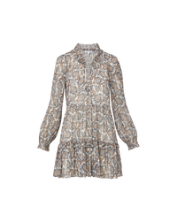 Veronica Beard Charles Silk Mini Dress - Dove White Multi