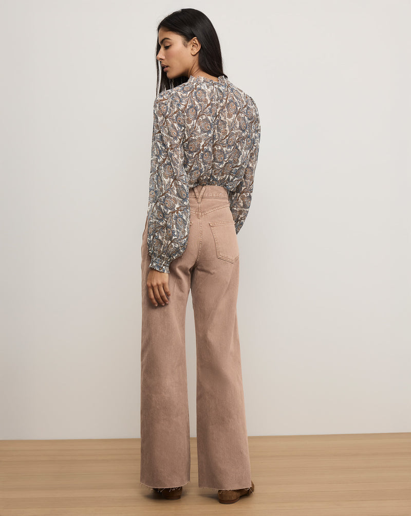 Veronica Beard Hickory Silk Blouse - Dove White Multi