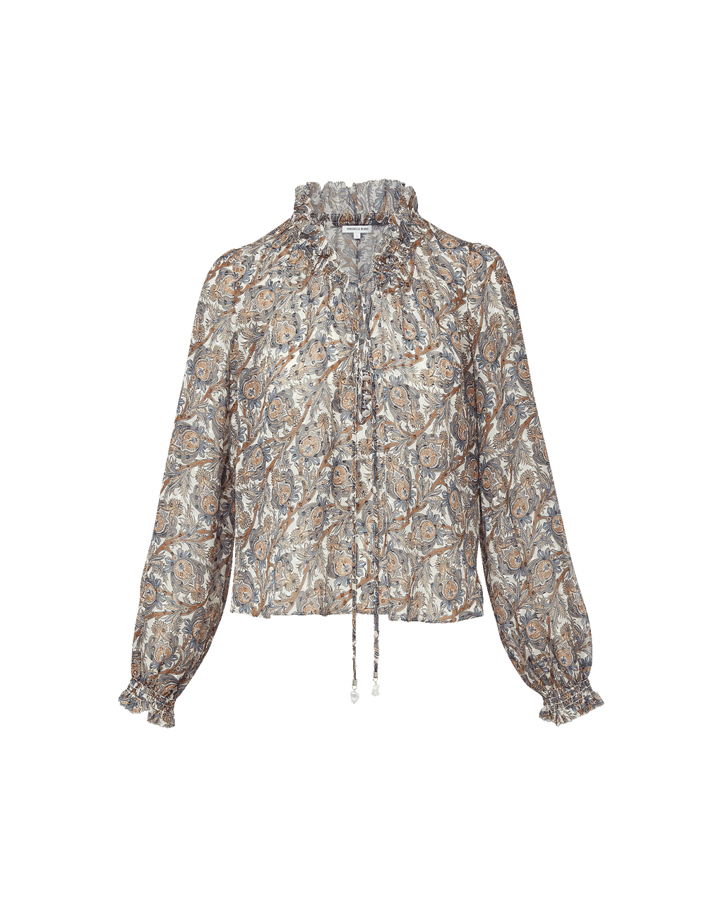 Veronica Beard Hickory Silk Blouse - Dove White Multi