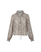 Veronica Beard Hickory Silk Blouse - Dove White Multi