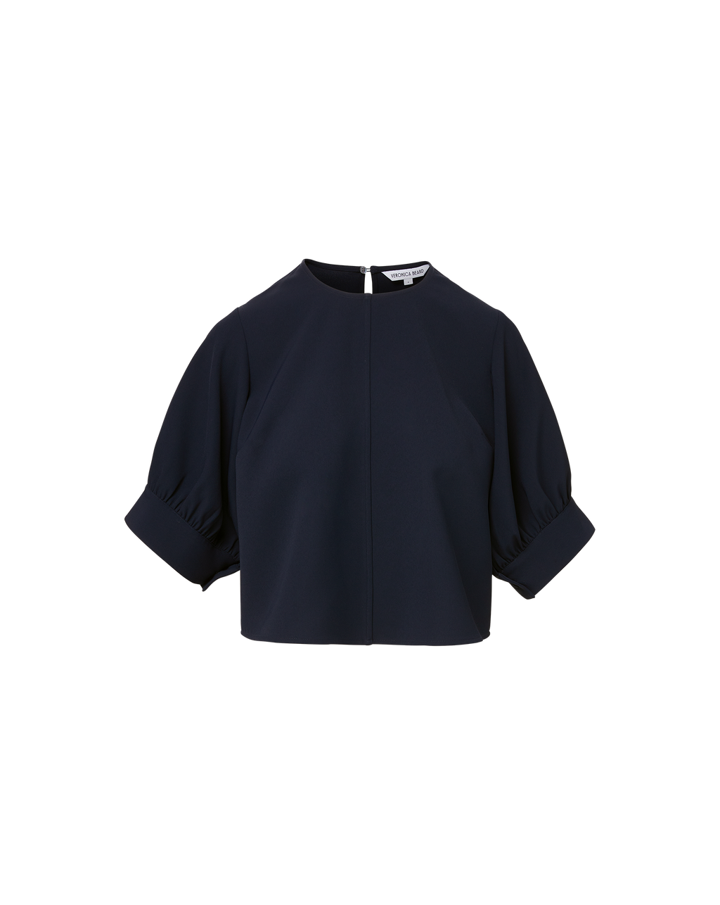 Veronica Beard Margaret Balloon-Sleeve Blouse - Navy