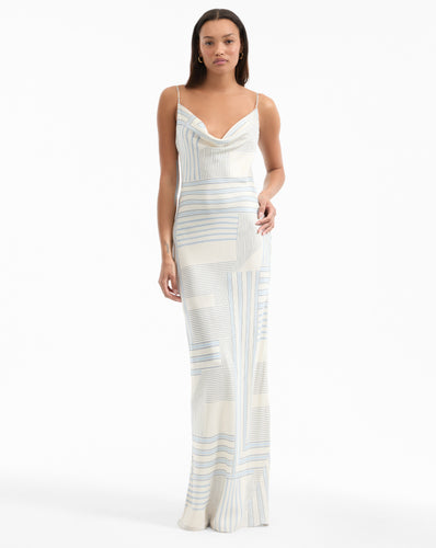 Veronica Beard Madison Slip Maxi Dress - Dove/Blue Lake Multi