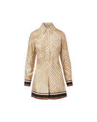 Veronica Beard Pryce Mini Dress - Stone Khaki Multi