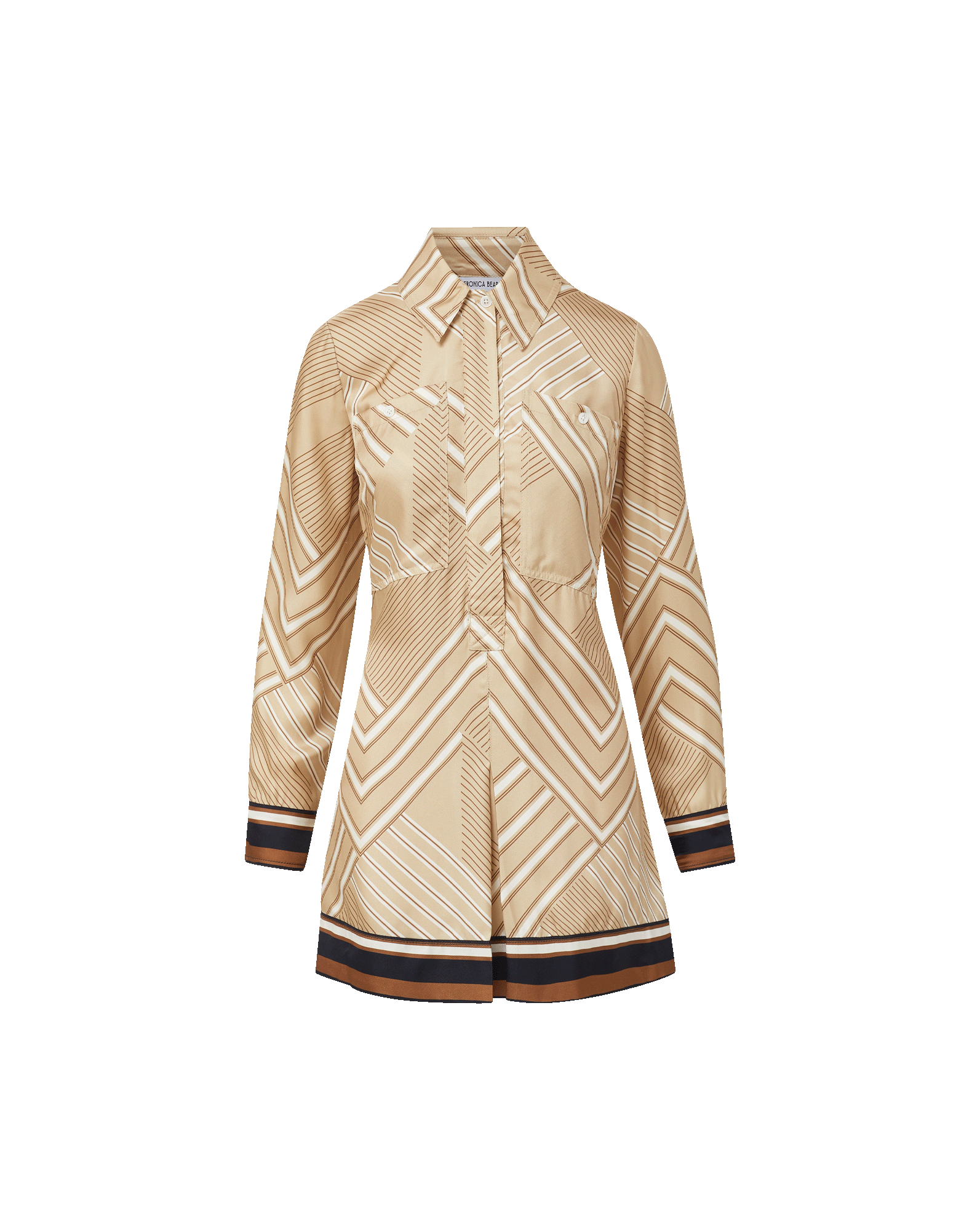 Veronica Beard Pryce Mini Dress - Stone Khaki Multi