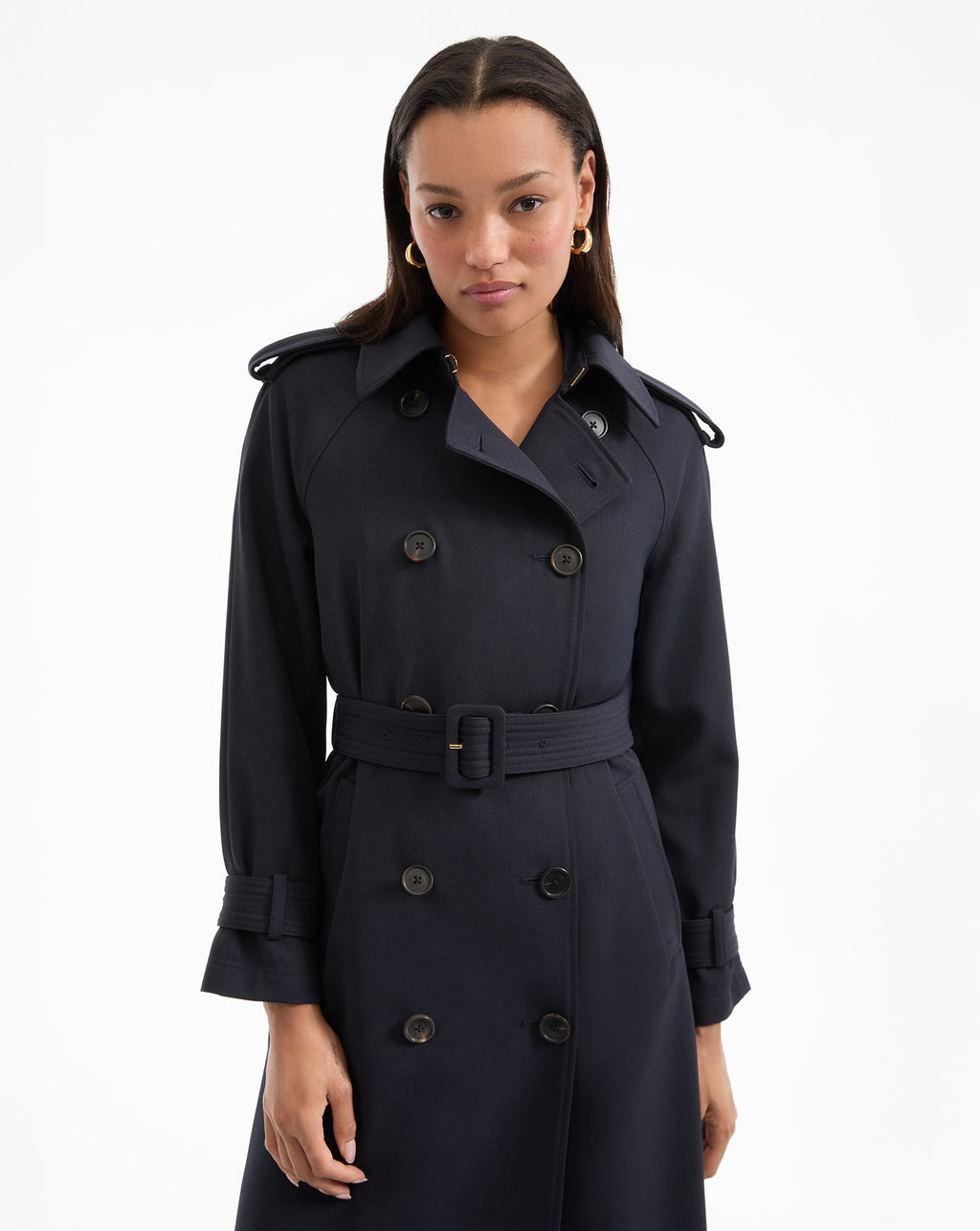 Veronica Beard Conneley Dickey Trench Coat - Navy