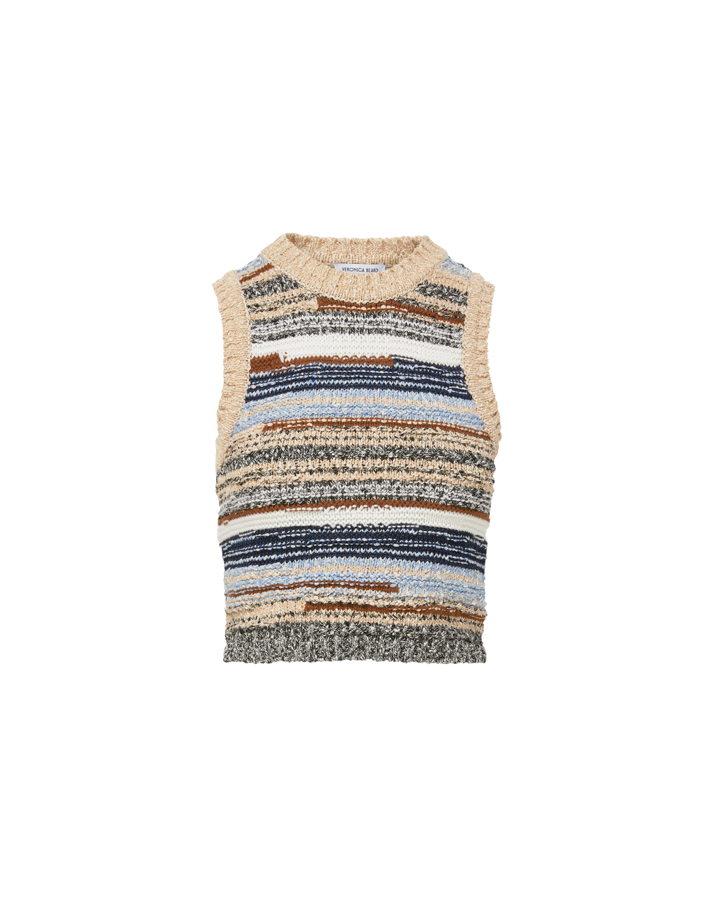 Veronica Beard Jerrel Wool-Blend Cropped Tank Top Whisky Multi