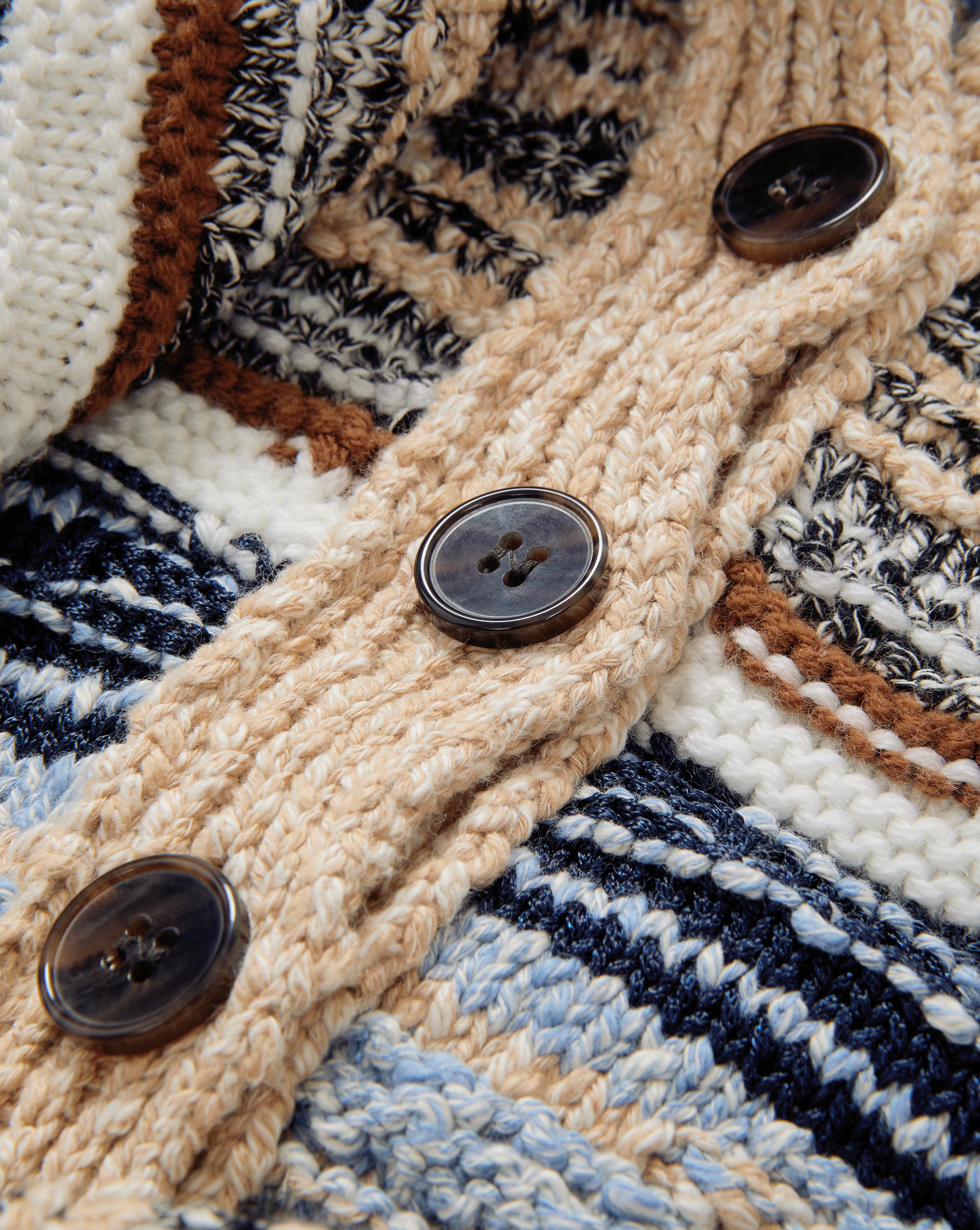 Veronica Beard Cecily Wool-Blend Cardigan  - Whisky Multi