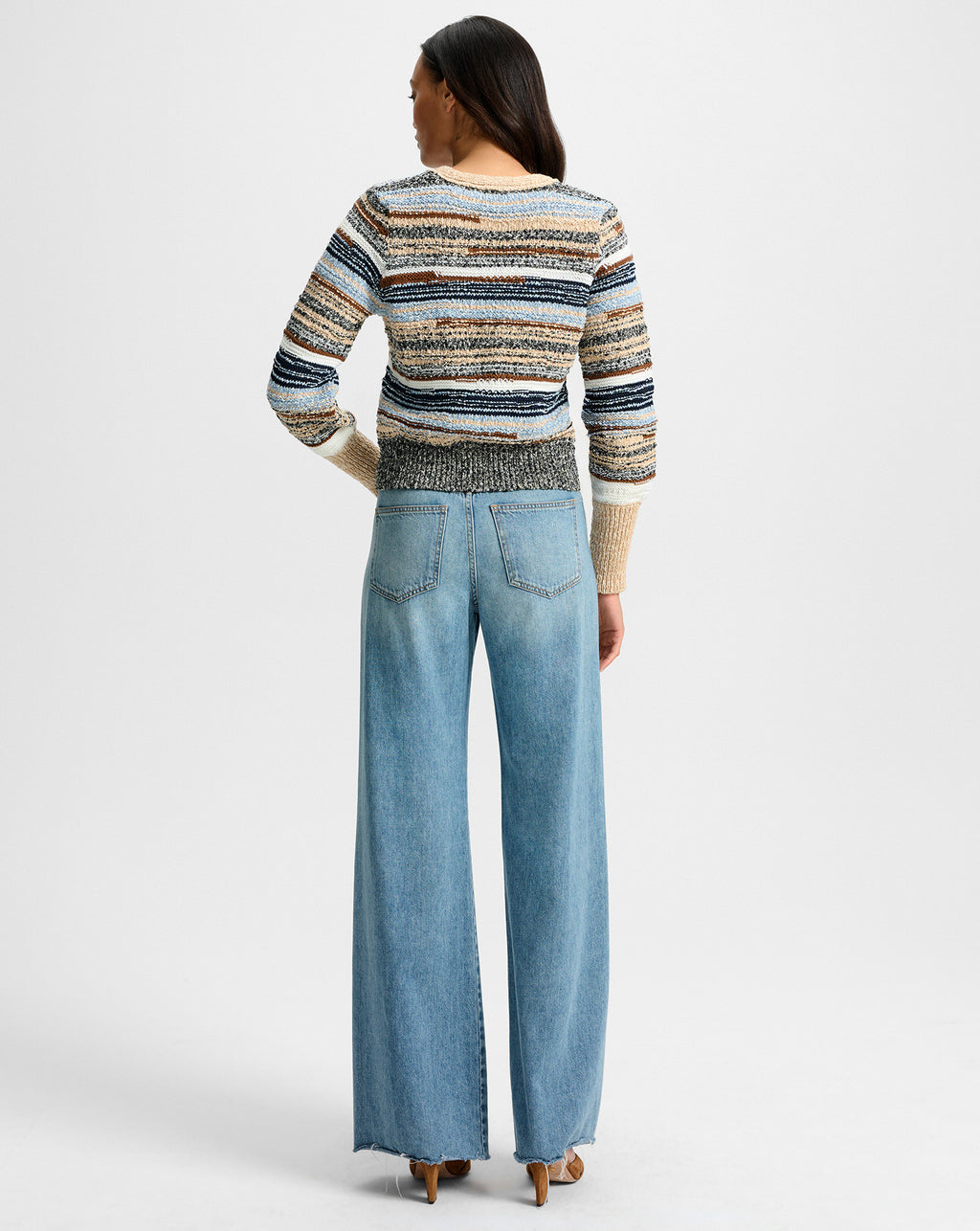 Veronica Beard Cecily Wool-Blend Cardigan  - Whisky Multi