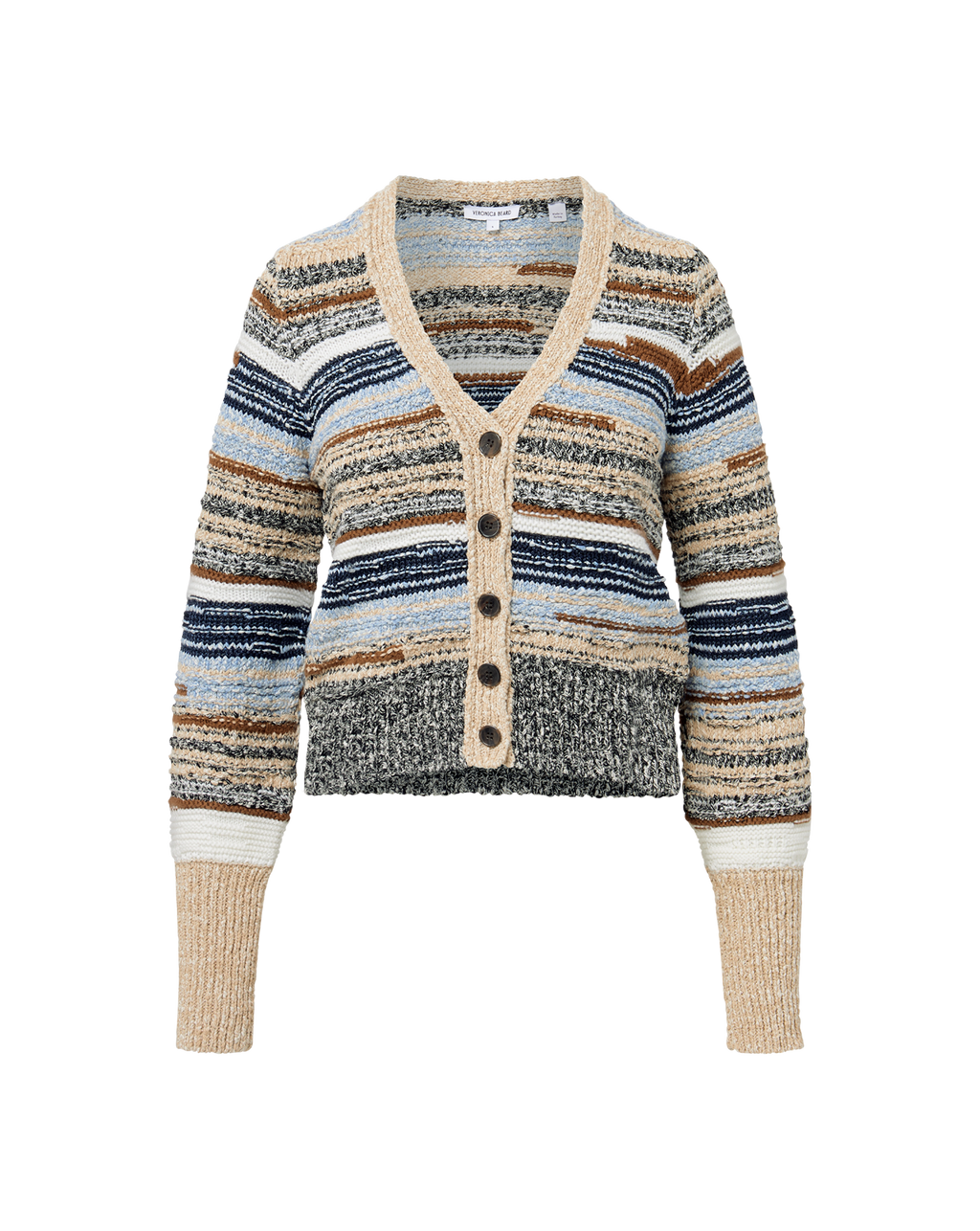 Veronica Beard Cecily Wool-Blend Cardigan  - Whisky Multi